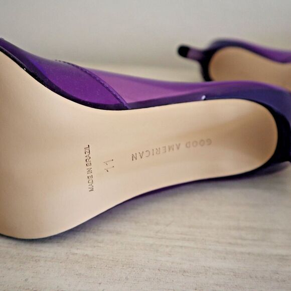 Good American Sz 11 Purple Cinder-F*cking-Rella Jeweled Stiletto Pumps $195 - Picture 14 of 14